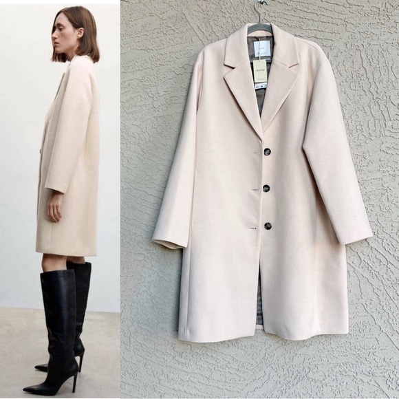 MANGO NWT Neutral Cream Blush Beige
Neutral Wool Coat Lapels Wool Trench Coat - Picture 13 of 13